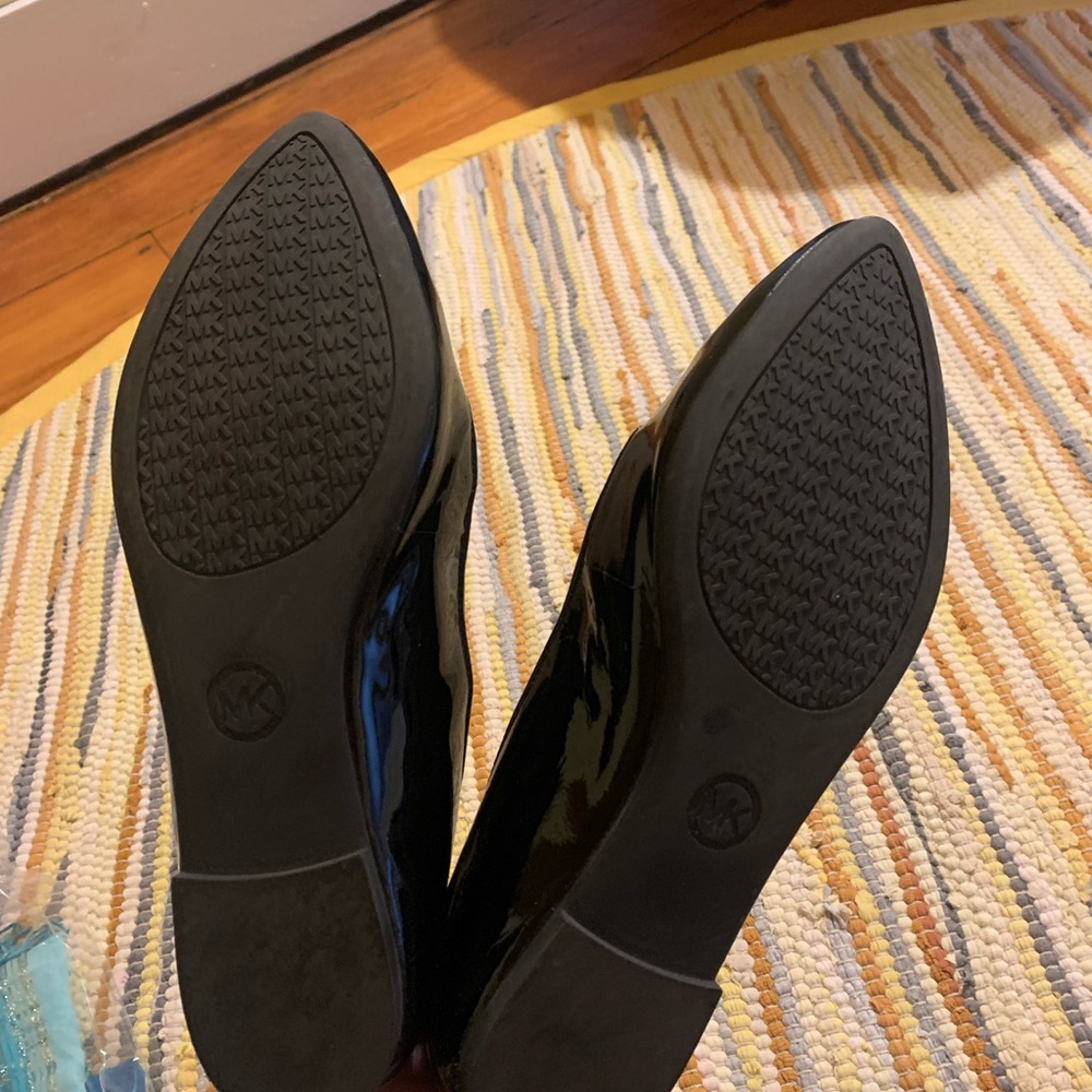 Micheal kors black leather upper silver gemstone slip on ballet flats size 8 - Picture 5 of 8
